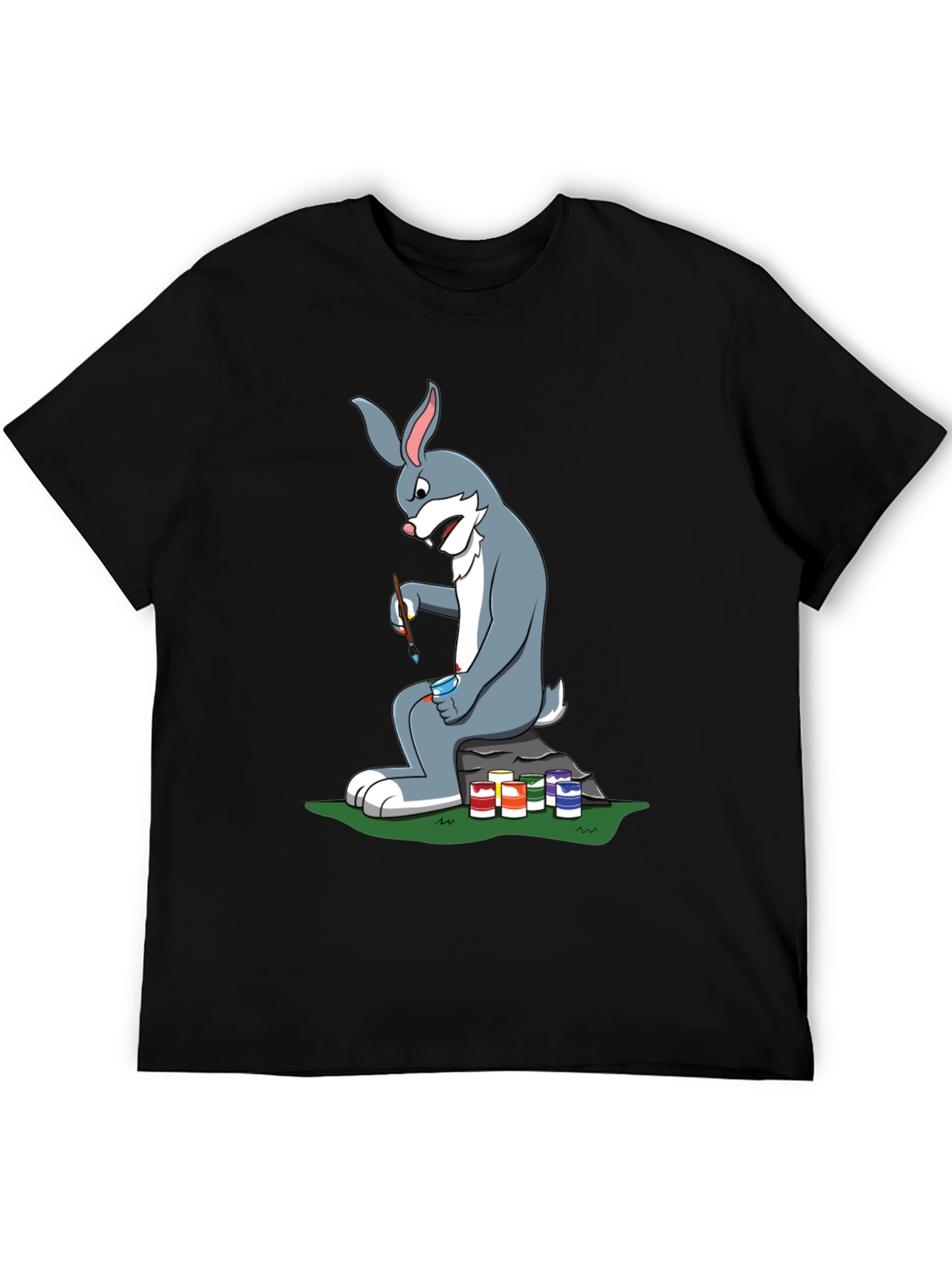 Cartoon Rabbit Painting T-Shirt