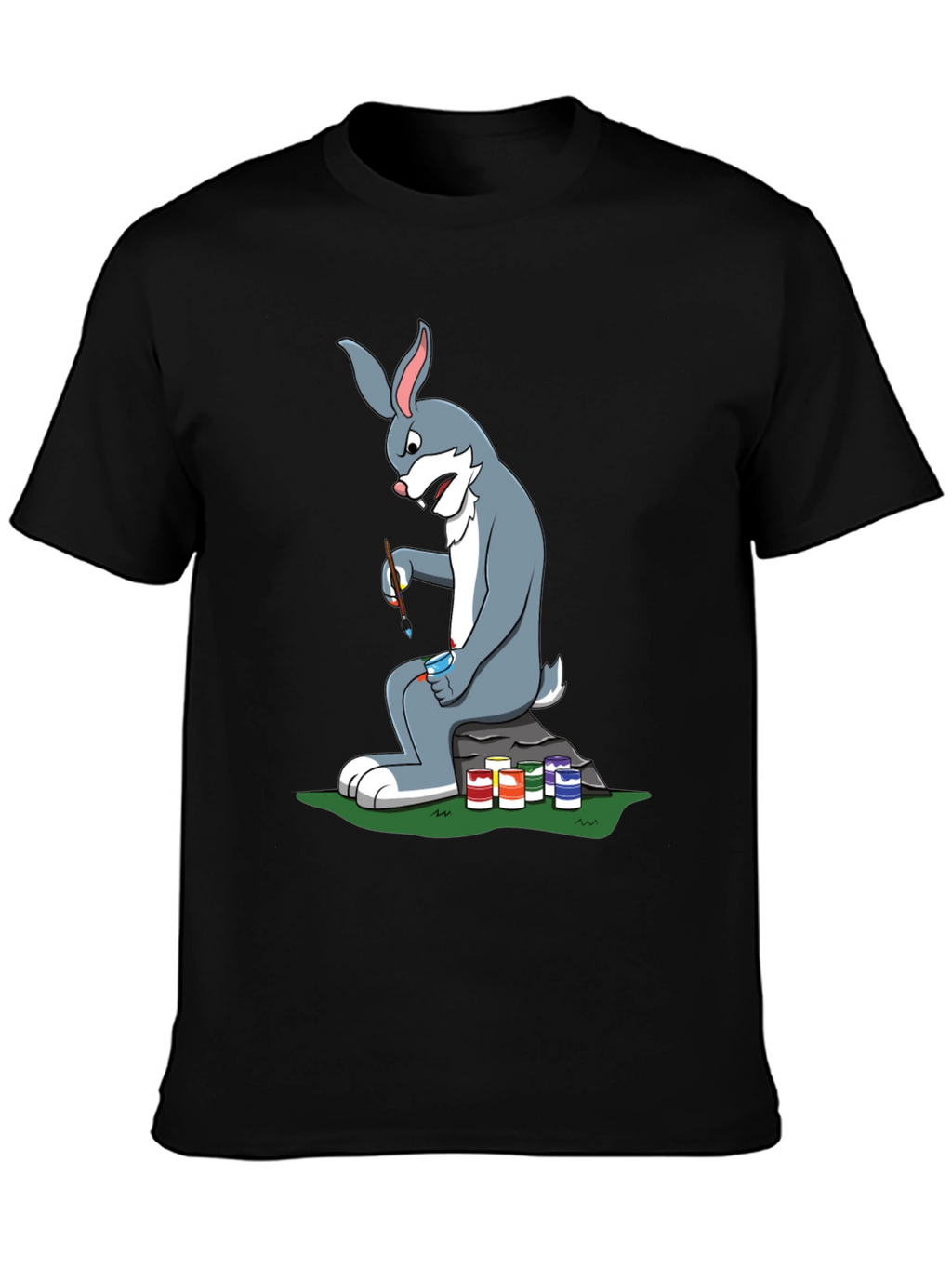 Cartoon Rabbit Painting T-Shirt