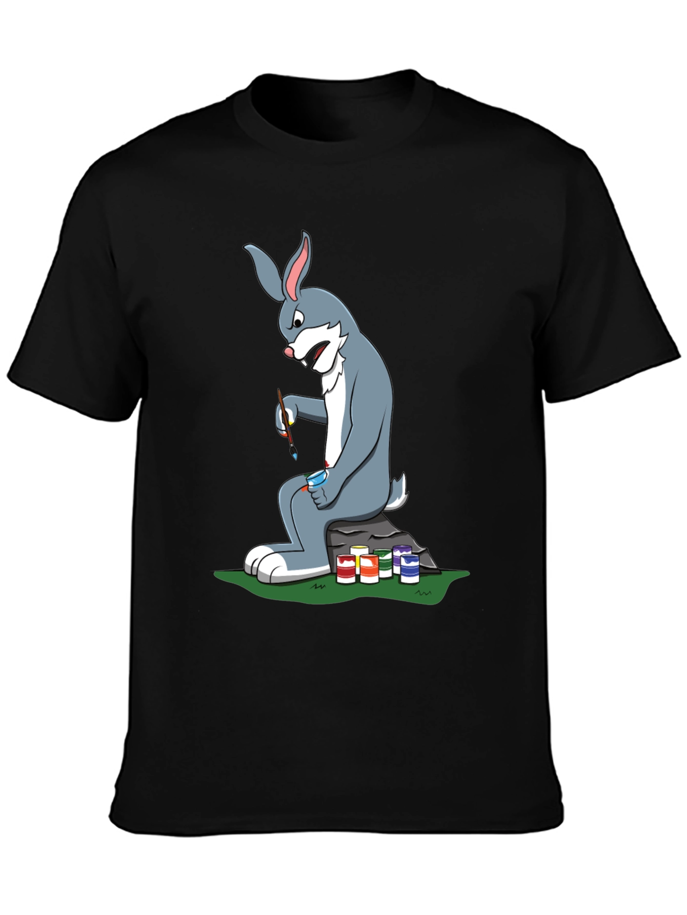 Cartoon Rabbit Painting T-Shirt