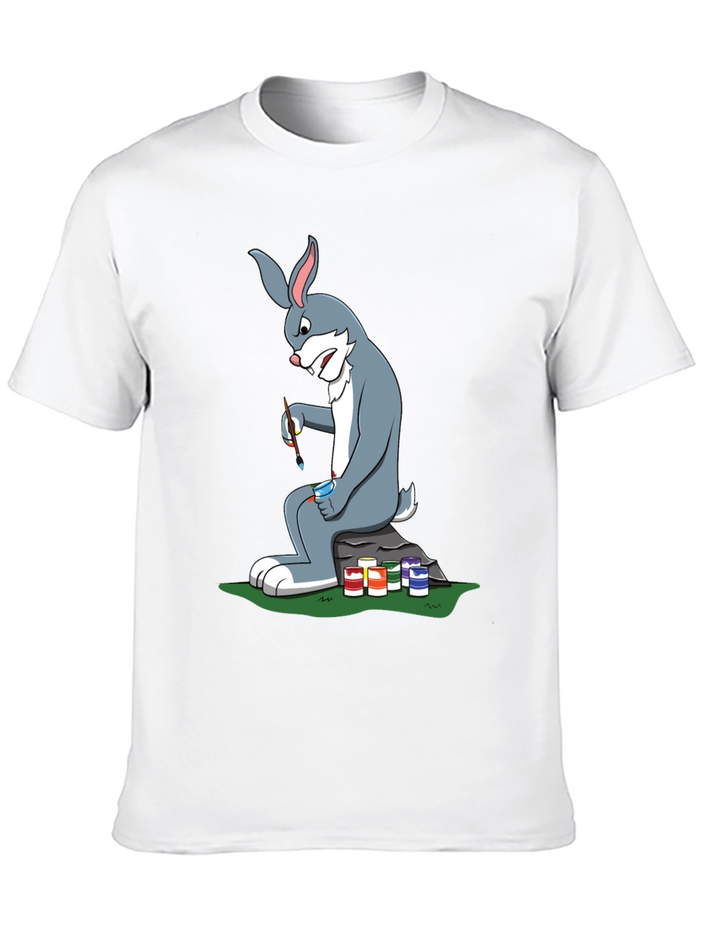 Cartoon Rabbit Painting T-Shirt