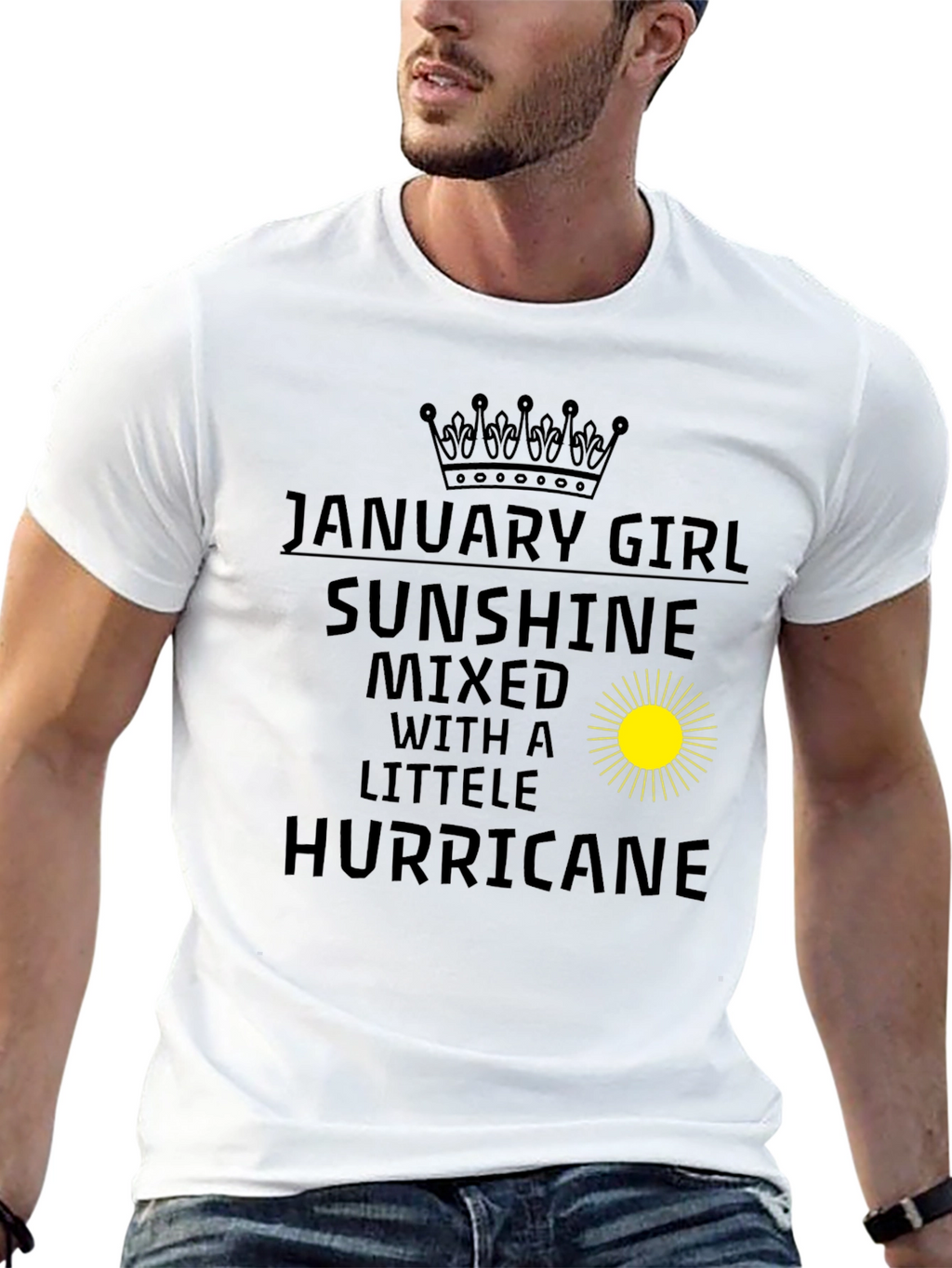 January Girl Sunshine Hurricane Black T-Shirt
