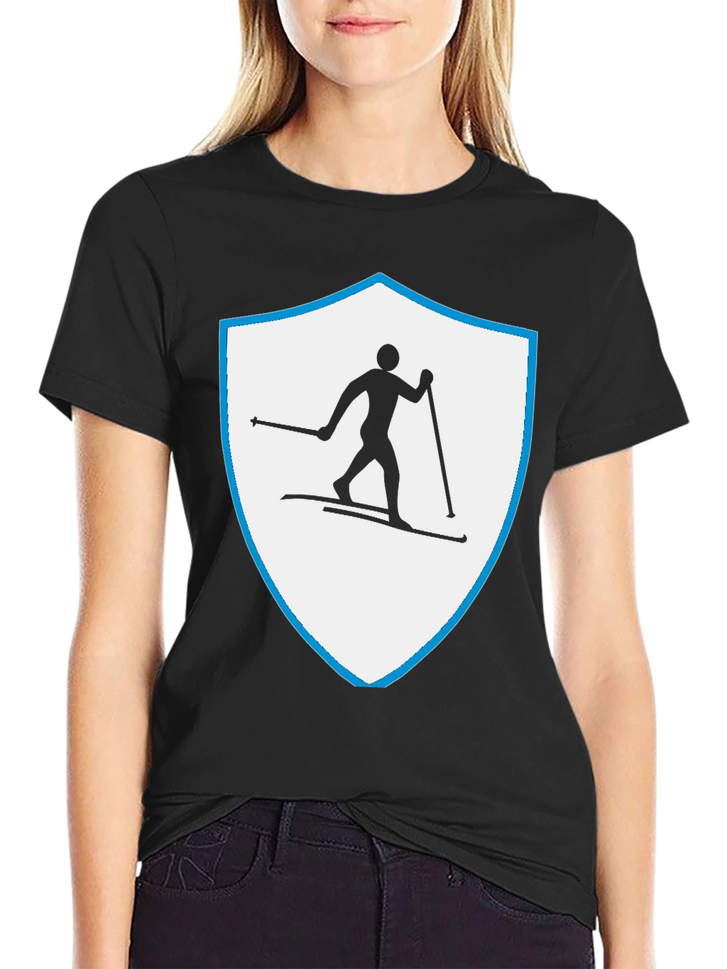 Ski Shield Graphic Tee - Black Cotton Blend