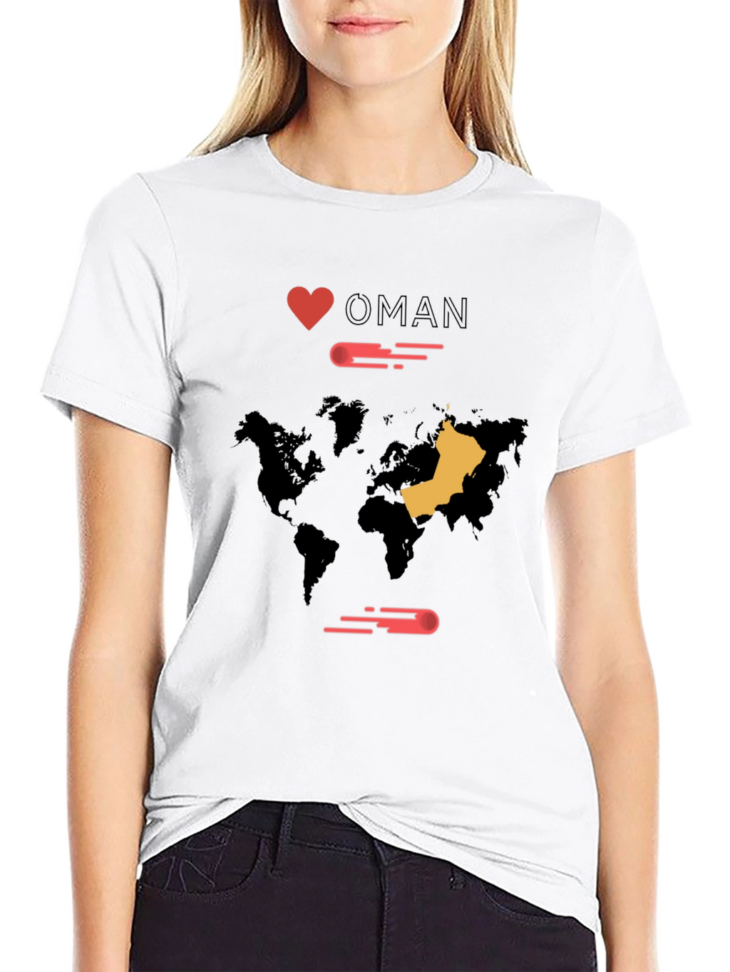 I Love Oman World Map T-Shirt