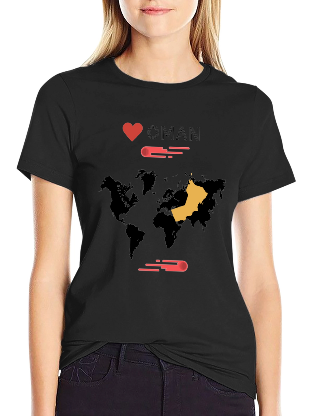 I Love Oman World Map T-Shirt