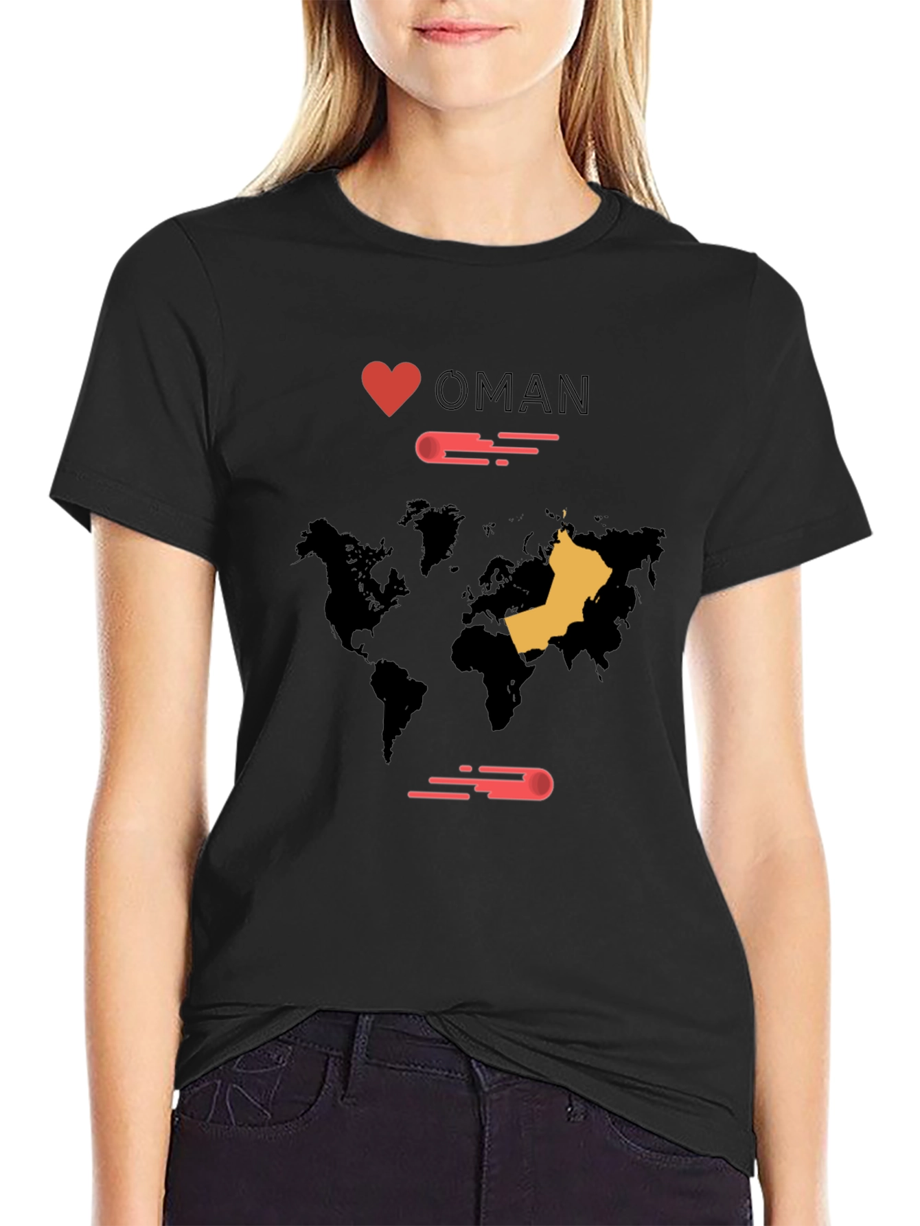 I Love Oman World Map T-Shirt
