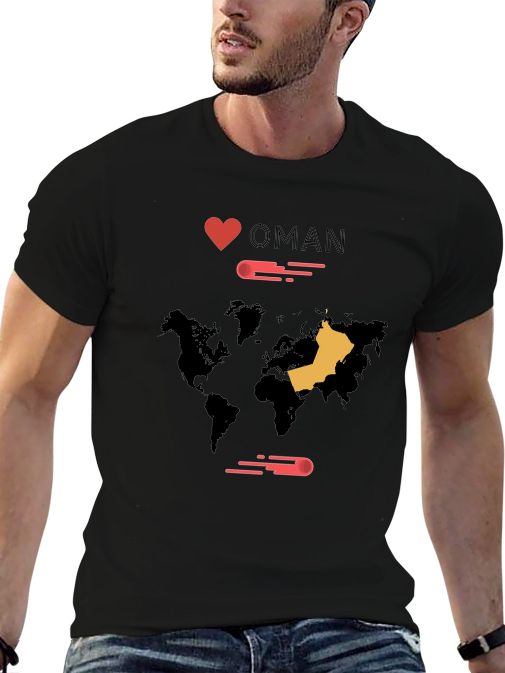 I Love Oman World Map T-Shirt