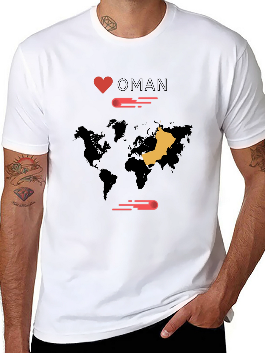 I Love Oman World Map T-Shirt