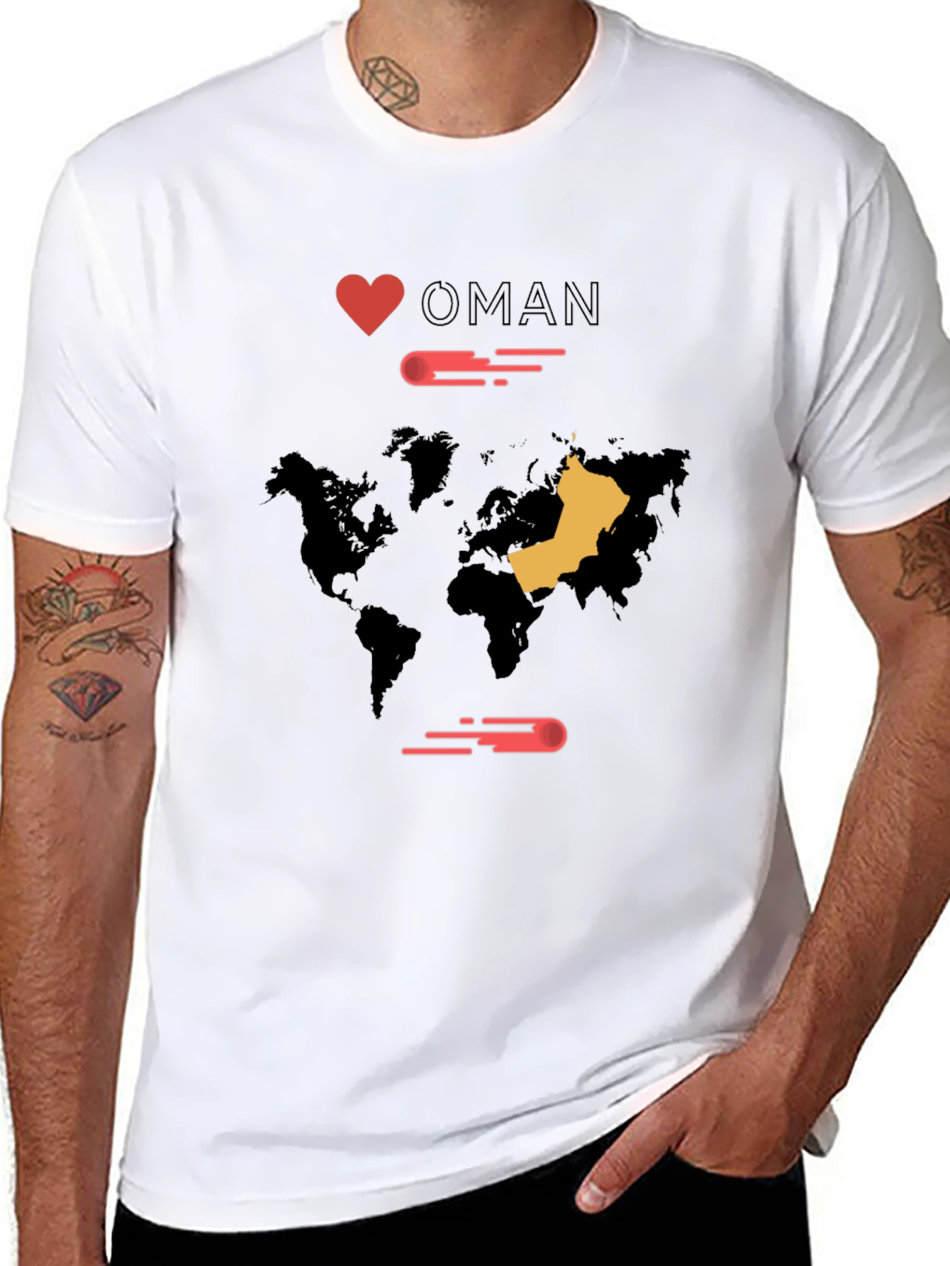 I Love Oman World Map T-Shirt
