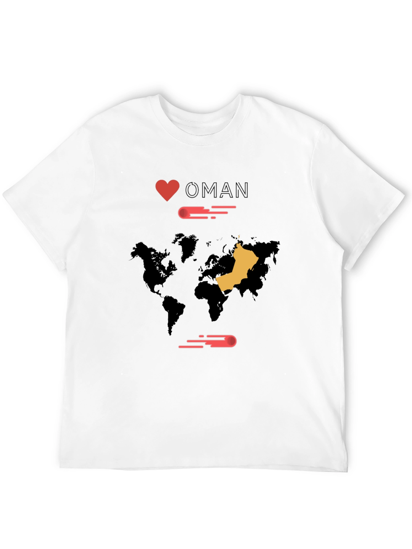 I Love Oman World Map T-Shirt