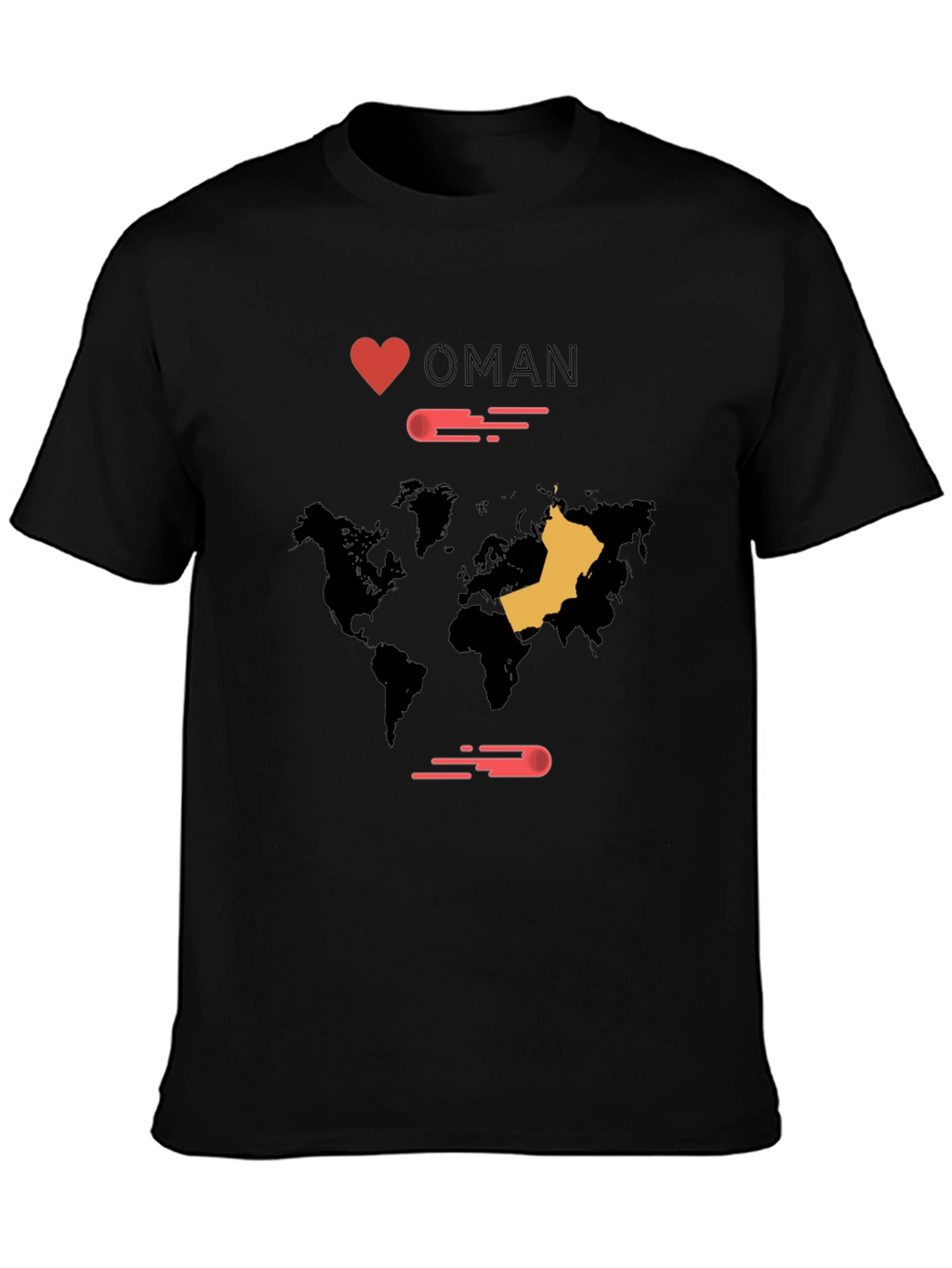 I Love Oman World Map T-Shirt