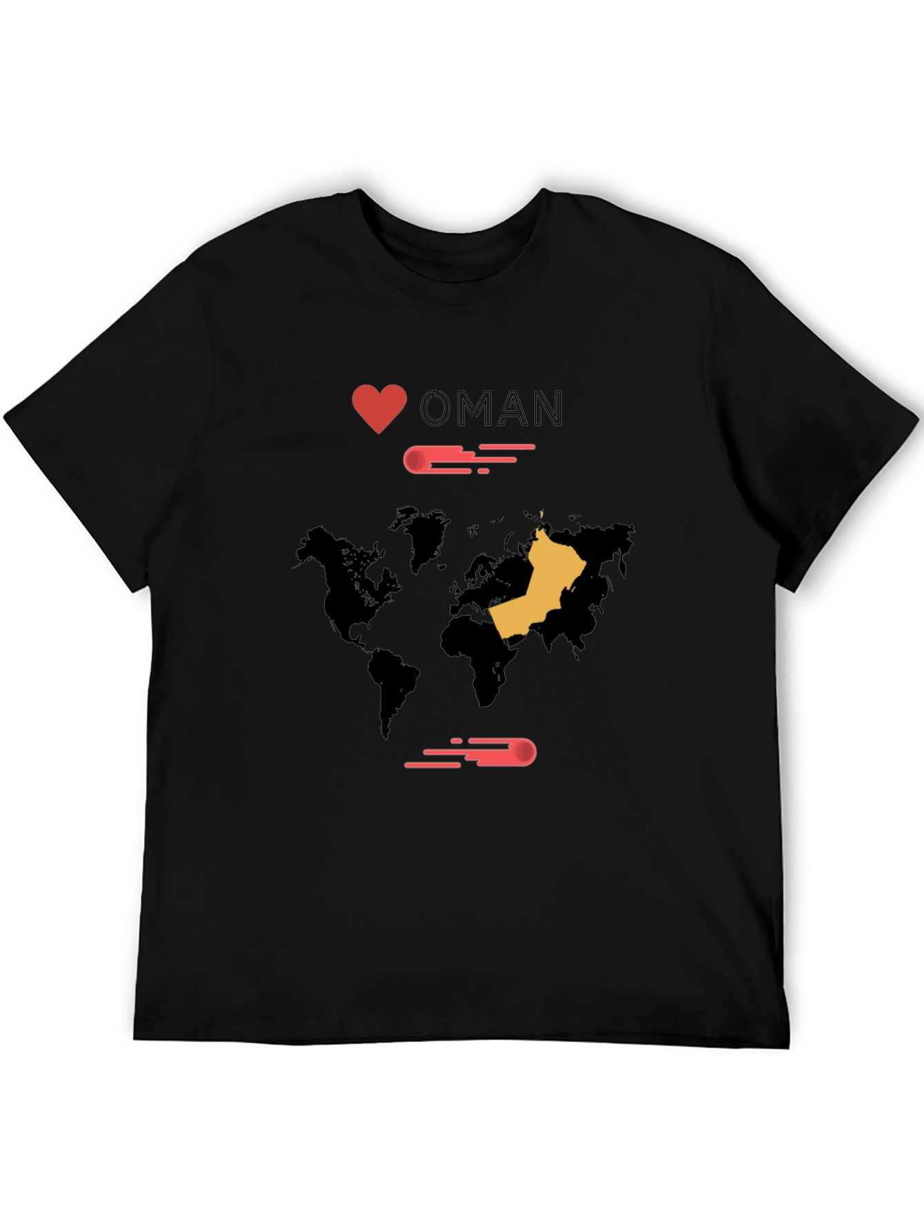 I Love Oman World Map T-Shirt