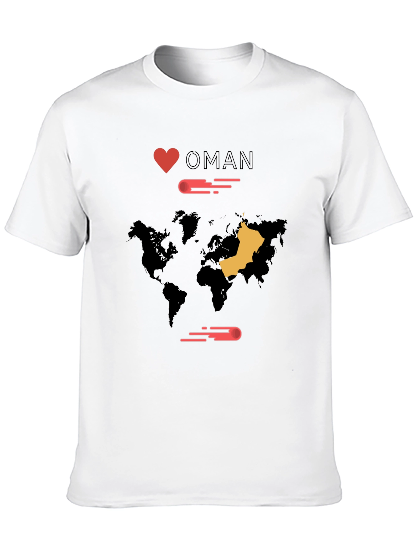 I Love Oman World Map T-Shirt