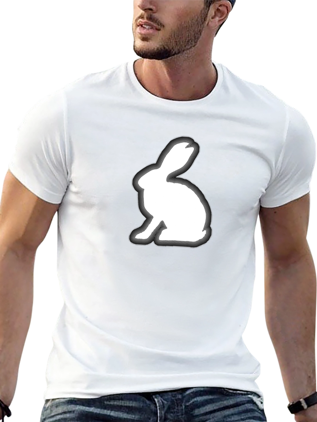 Rabbit Graphic Tee - Soft Cotton Blend Shirt