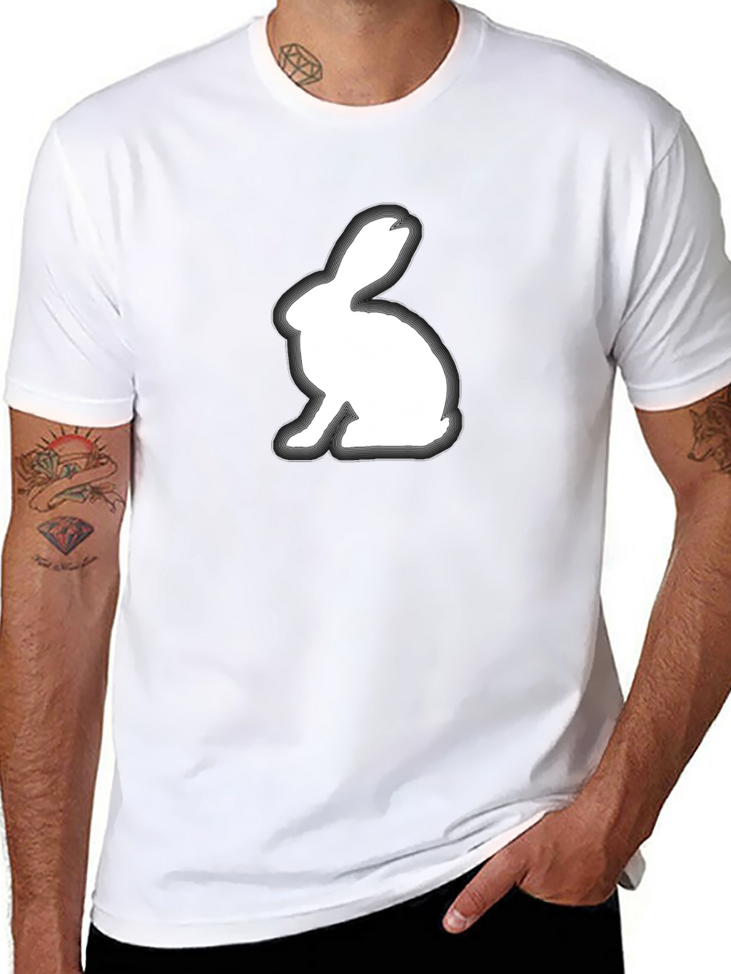 Rabbit Graphic Tee - Soft Cotton Blend Shirt