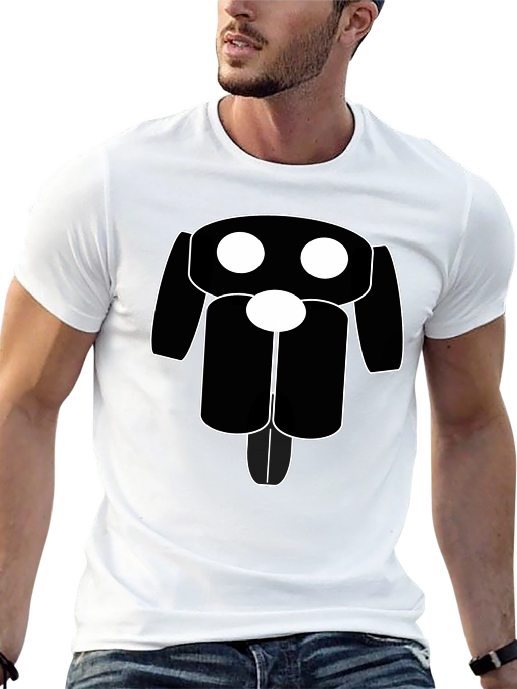 Minimalist Dog Graphic Tee - Black