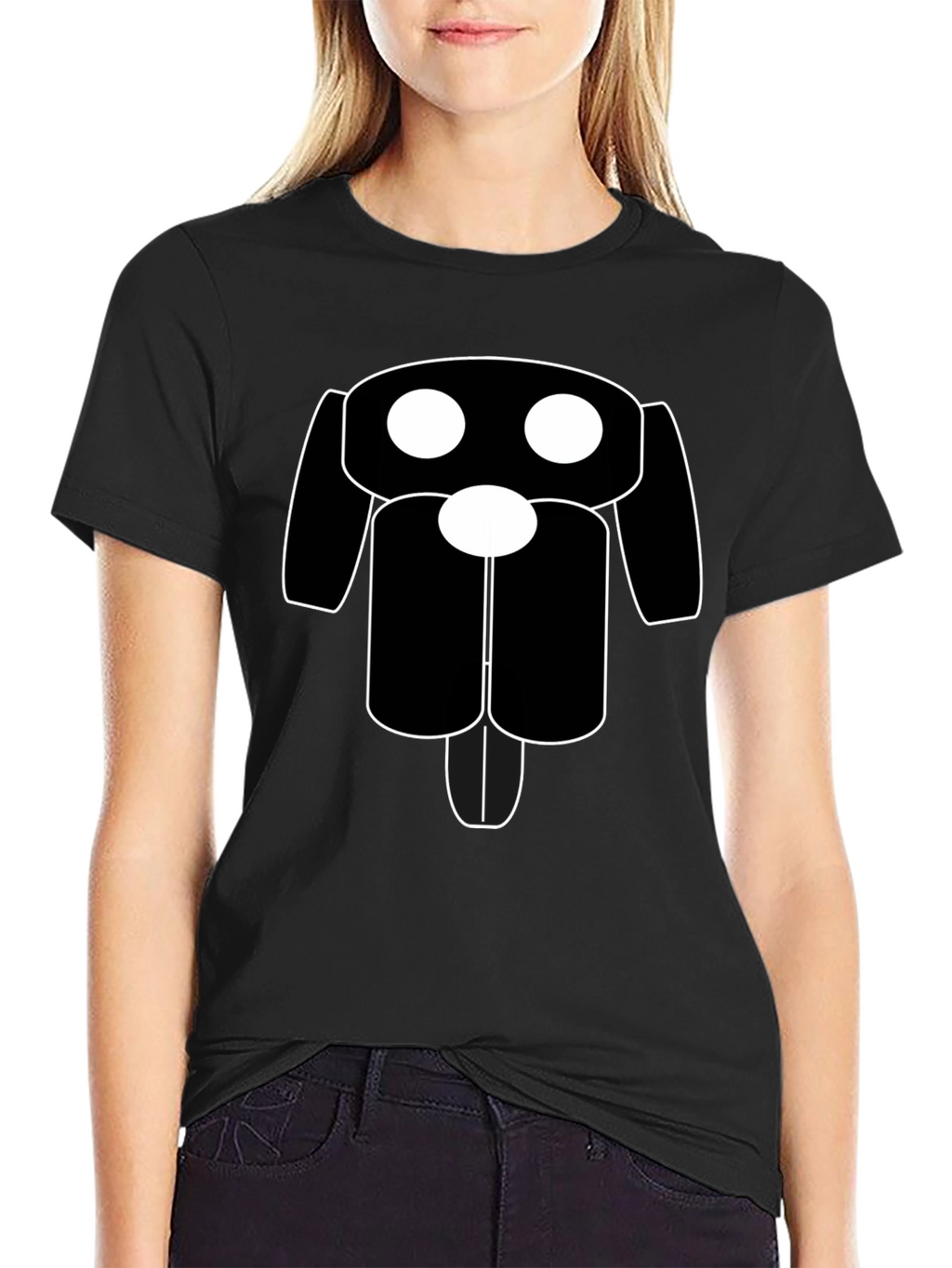 Minimalist Dog Graphic Tee - Black