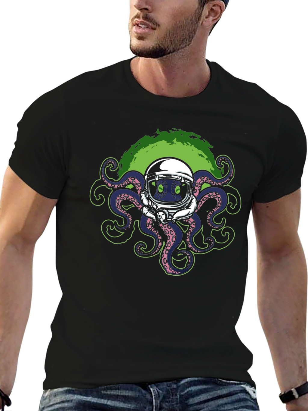 Octopus Astronaut Graphic T-Shirt
