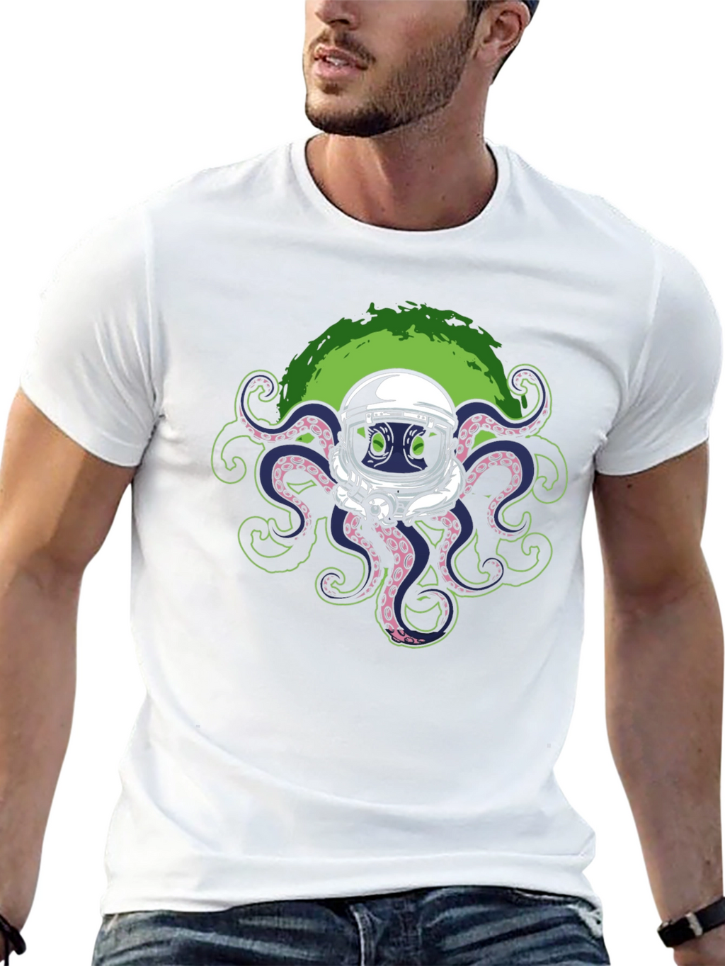 Octopus Astronaut Graphic T-Shirt