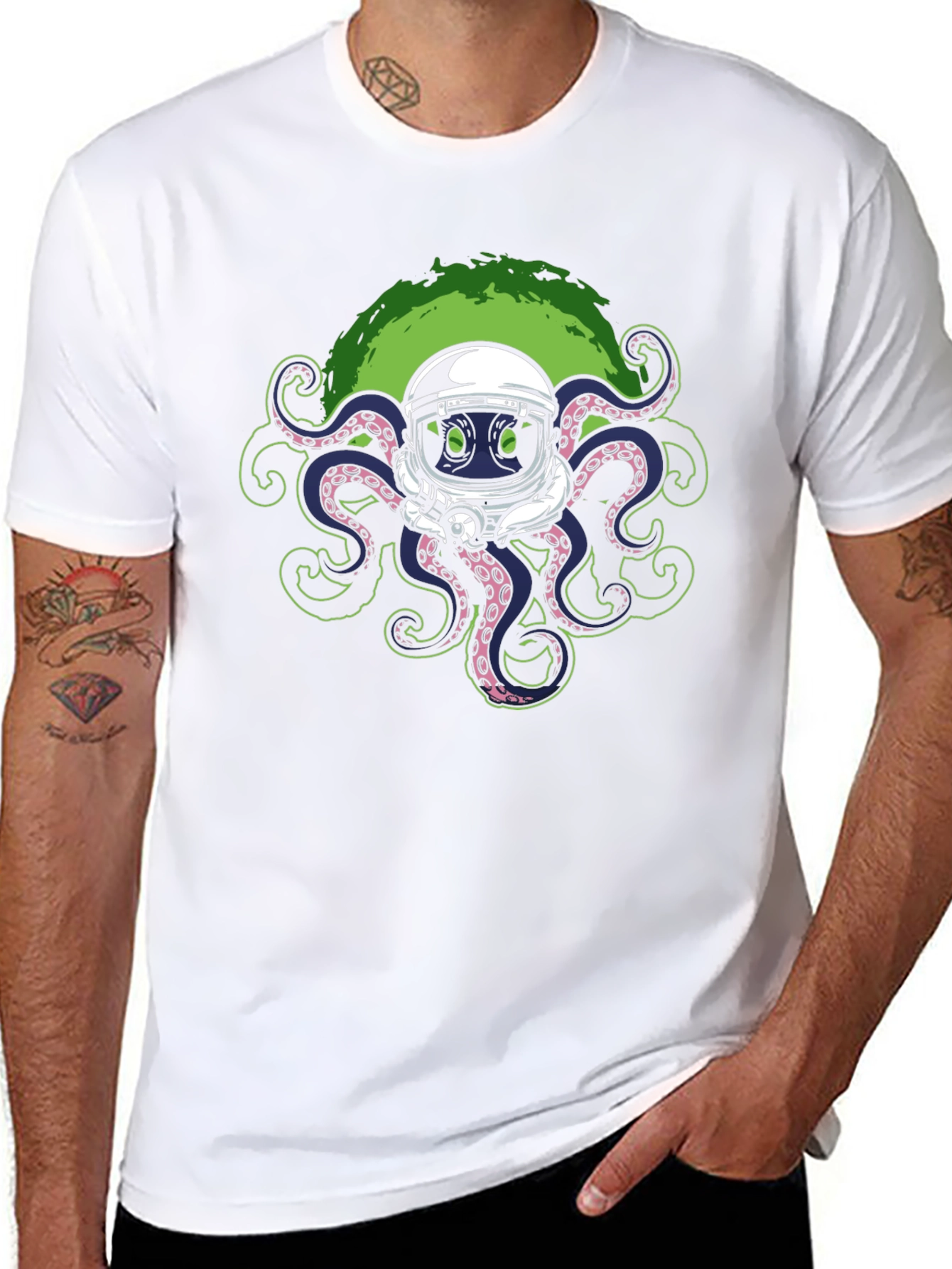 Octopus Astronaut Graphic T-Shirt