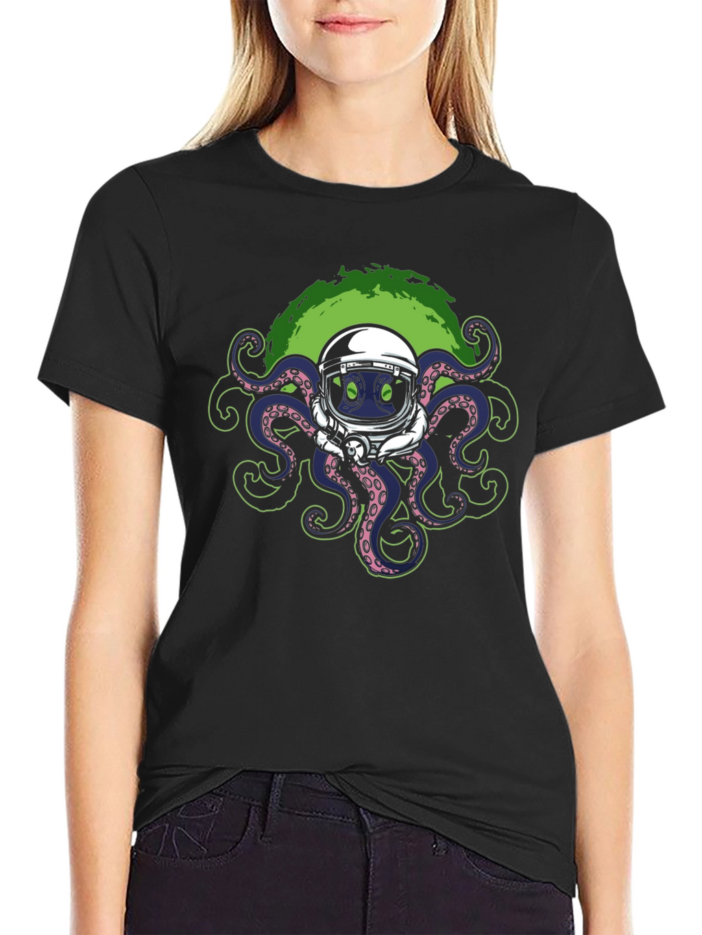Octopus Astronaut Graphic T-Shirt