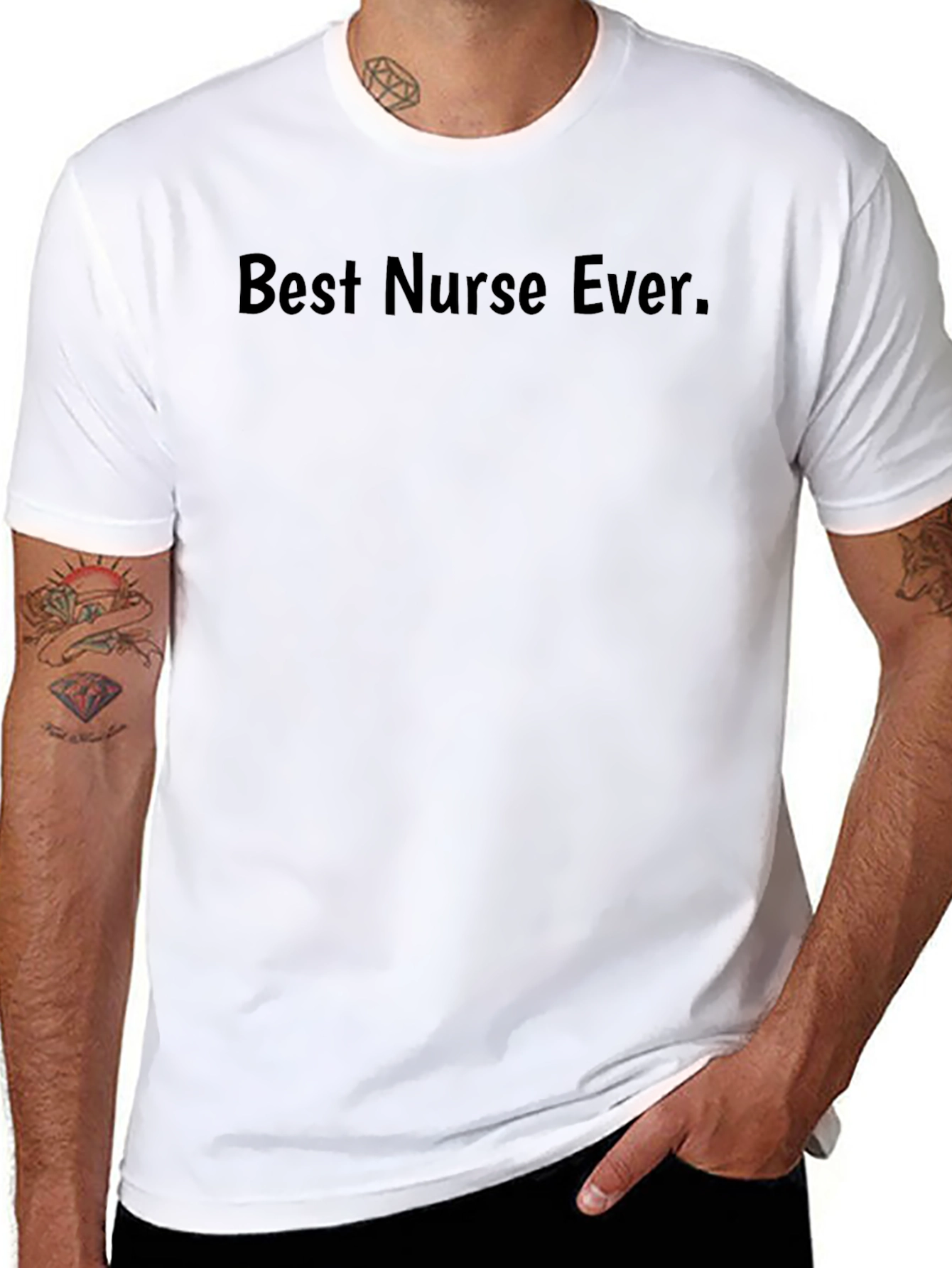 Best Nurse Ever T-Shirt - Black Crew Neck Tee
