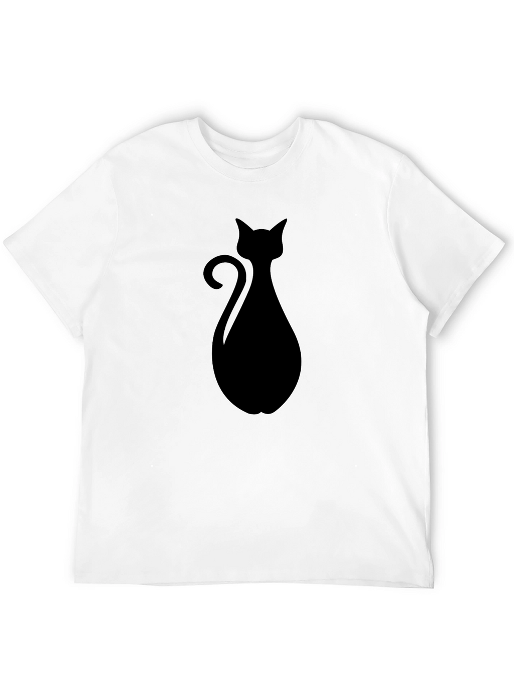 Black Cat Silhouette Graphic T-Shirt