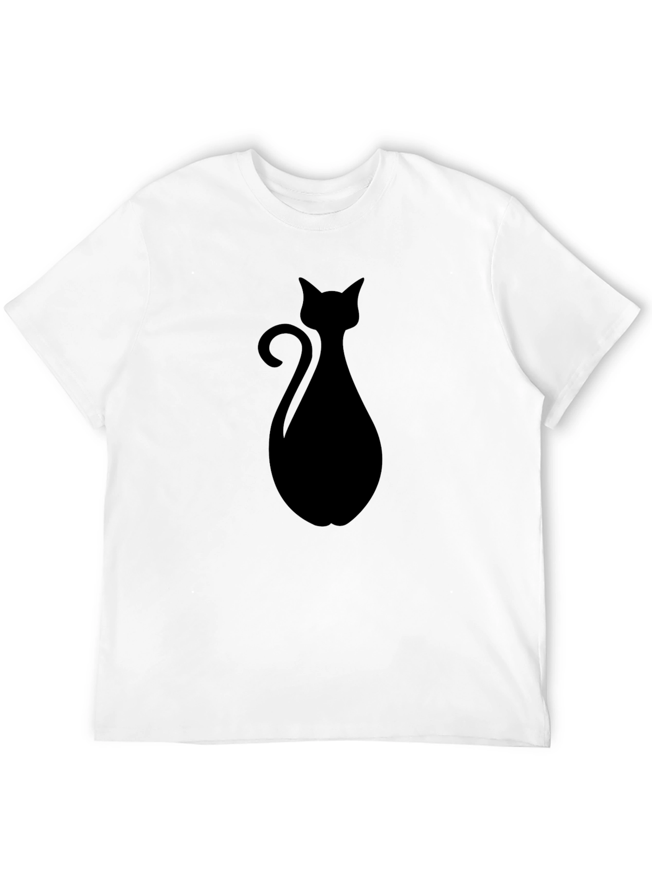 Black Cat Silhouette Graphic T-Shirt