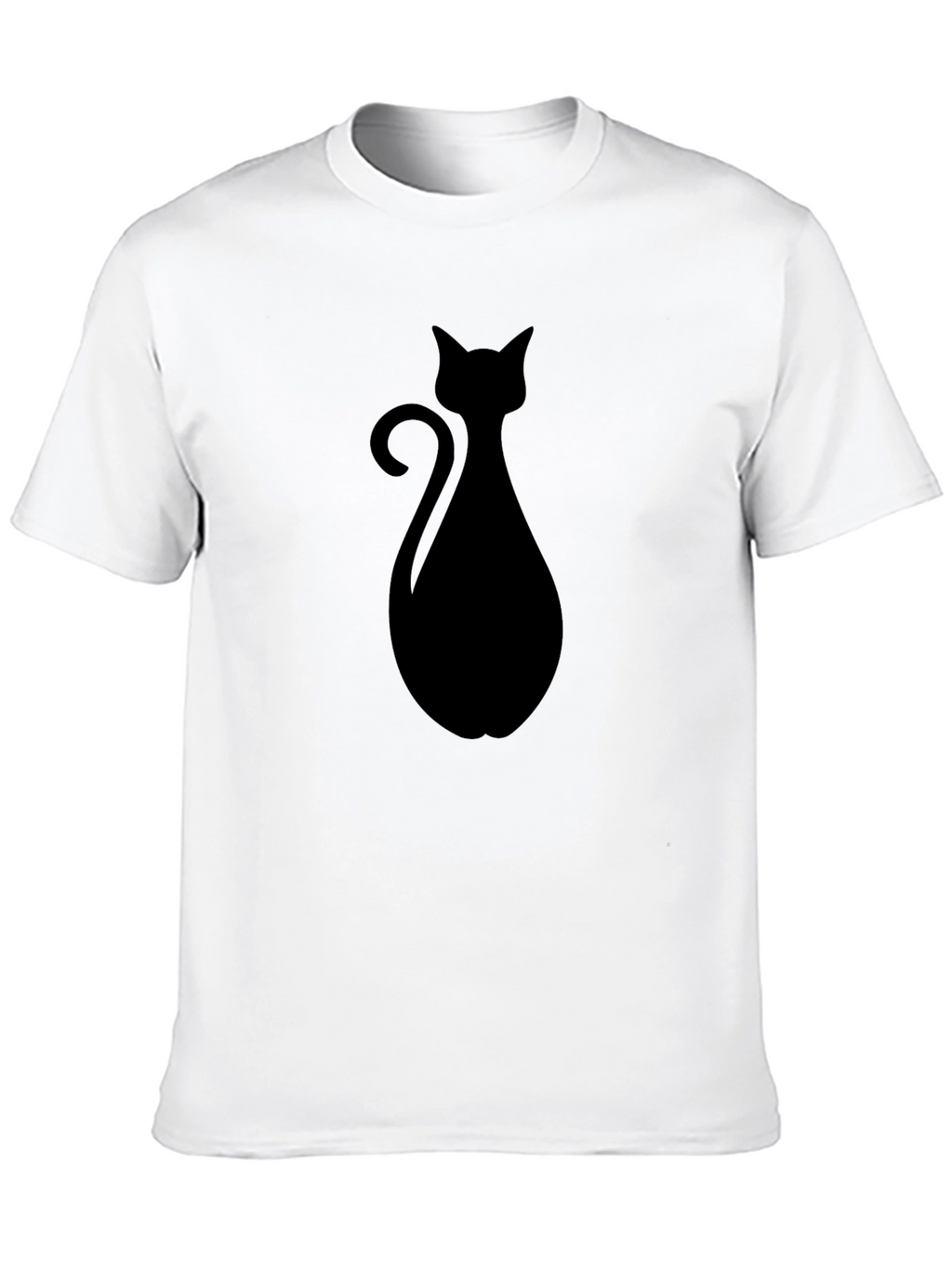 Black Cat Silhouette Graphic T-Shirt