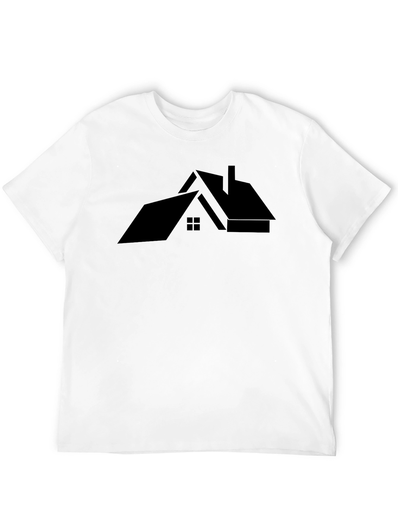 Modern House Graphic Tee - Black Cotton T-Shirt