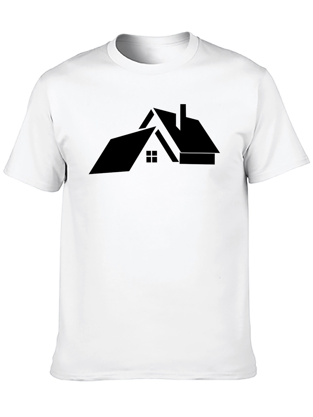 Modern House Graphic Tee - Black Cotton T-Shirt