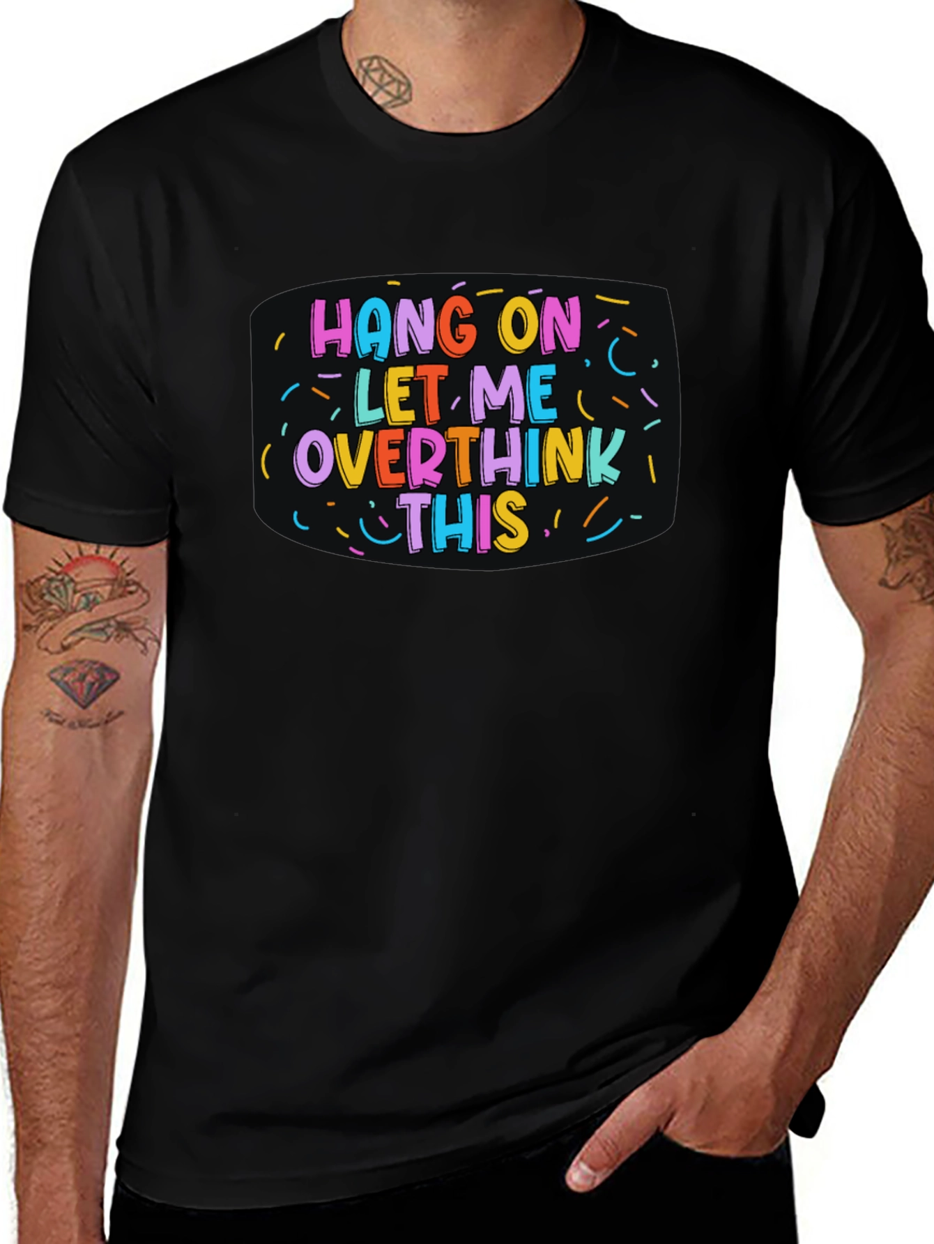 Hang On Overthink This Black Tee