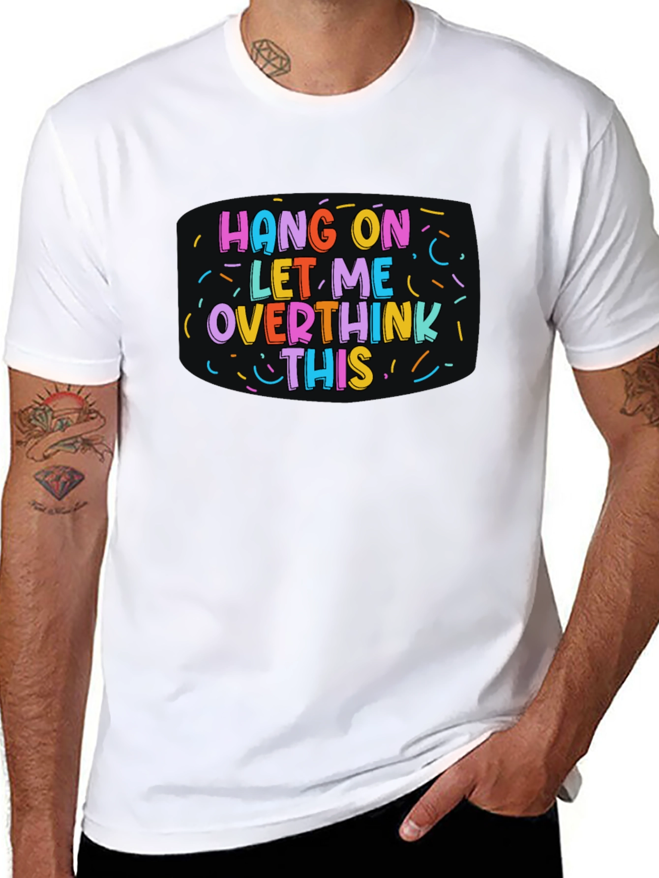 Hang On Overthink This Black Tee
