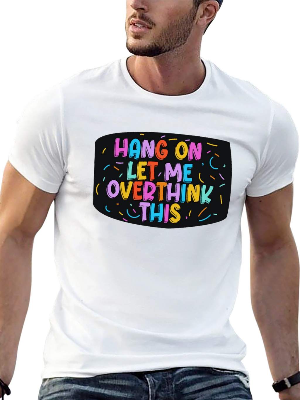 Hang On Overthink This Black Tee