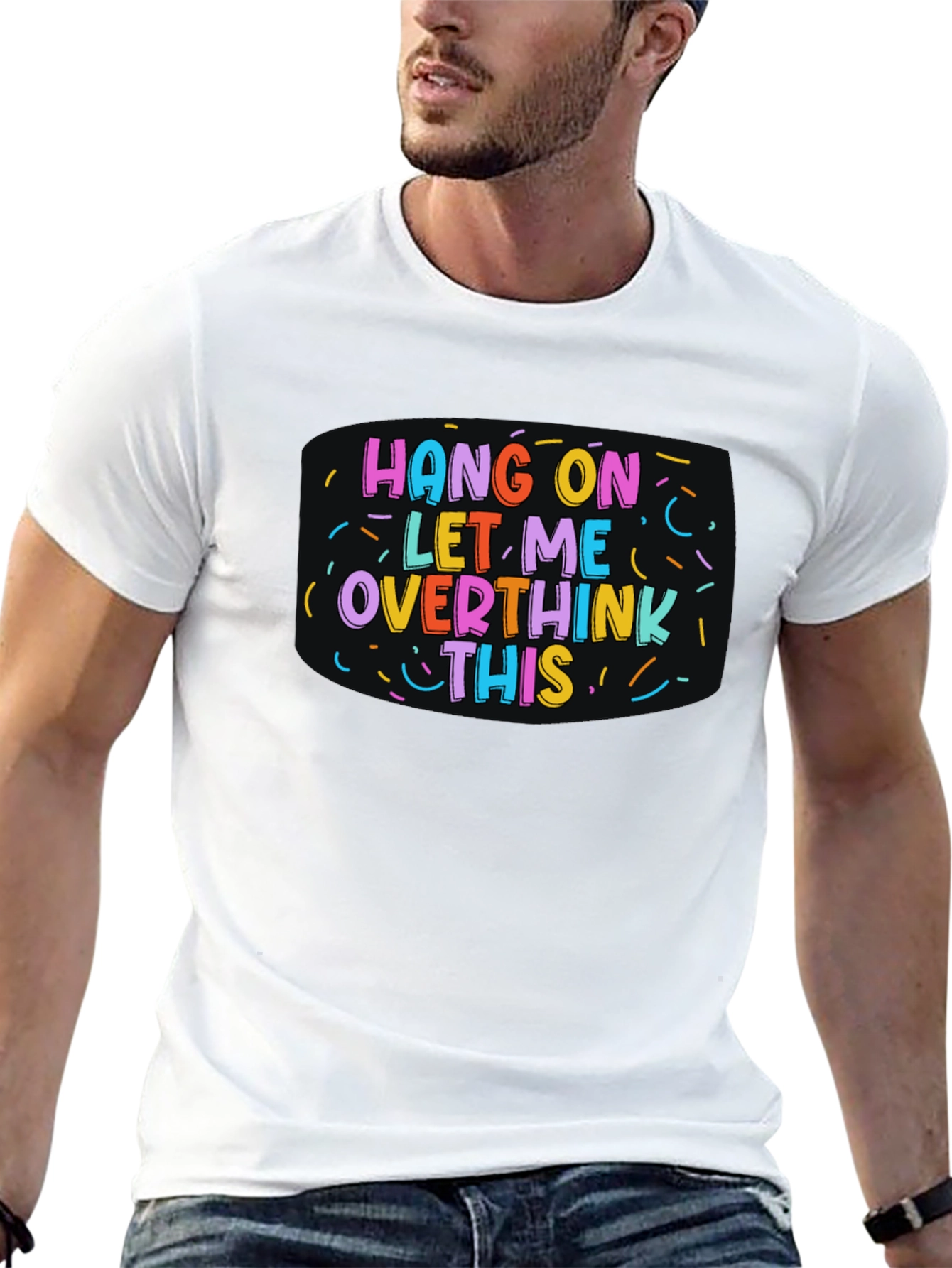 Hang On Overthink This Black Tee