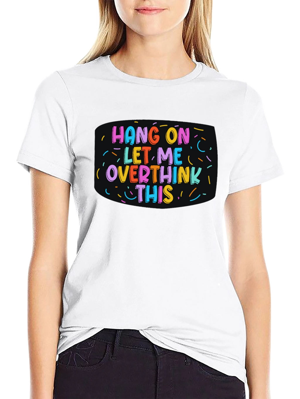 Hang On Overthink This Black Tee