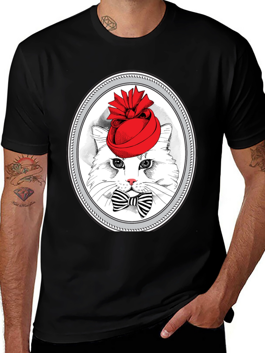 Cat in Hat Graphic T-Shirt