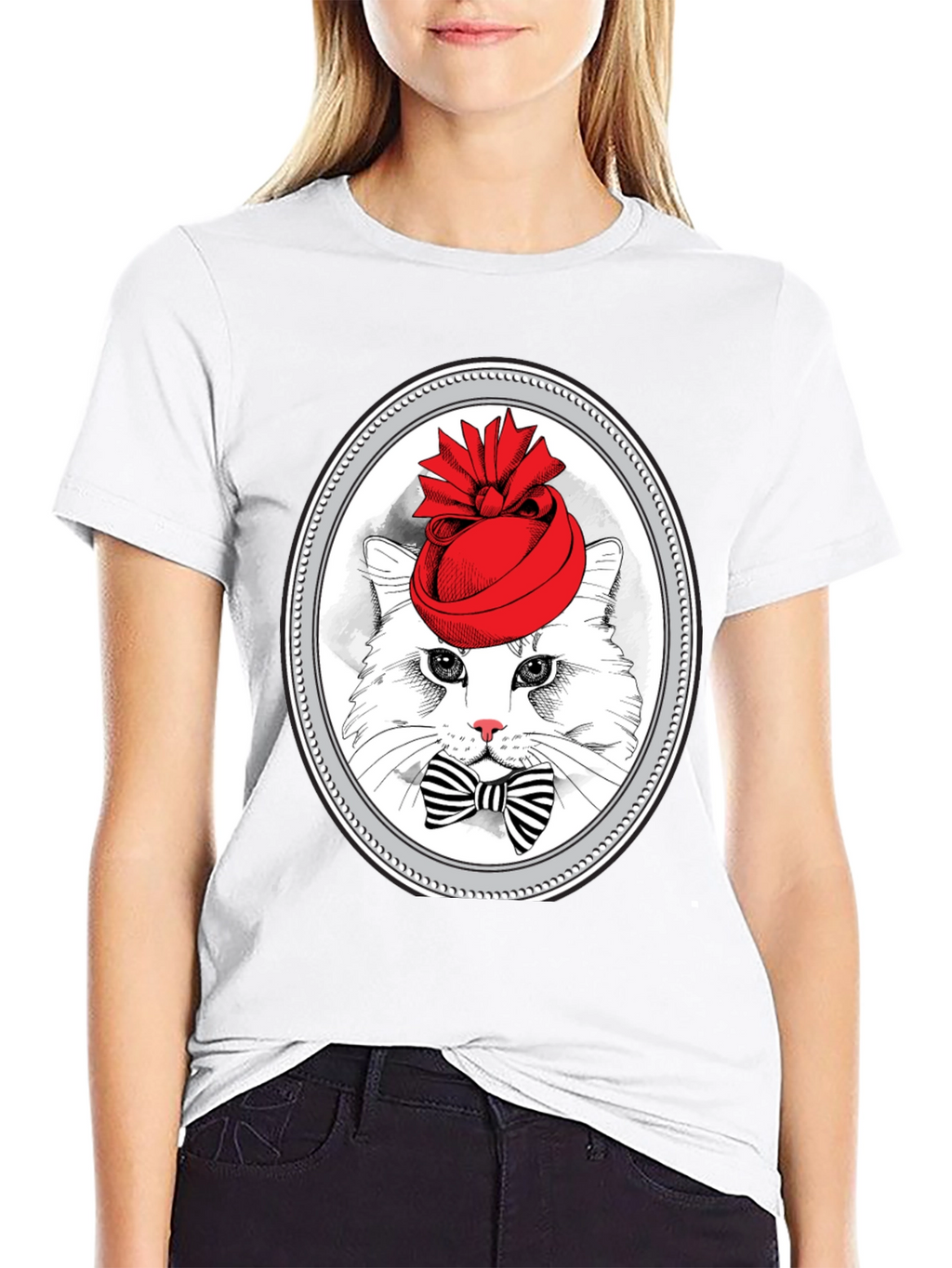 Cat in Hat Graphic T-Shirt