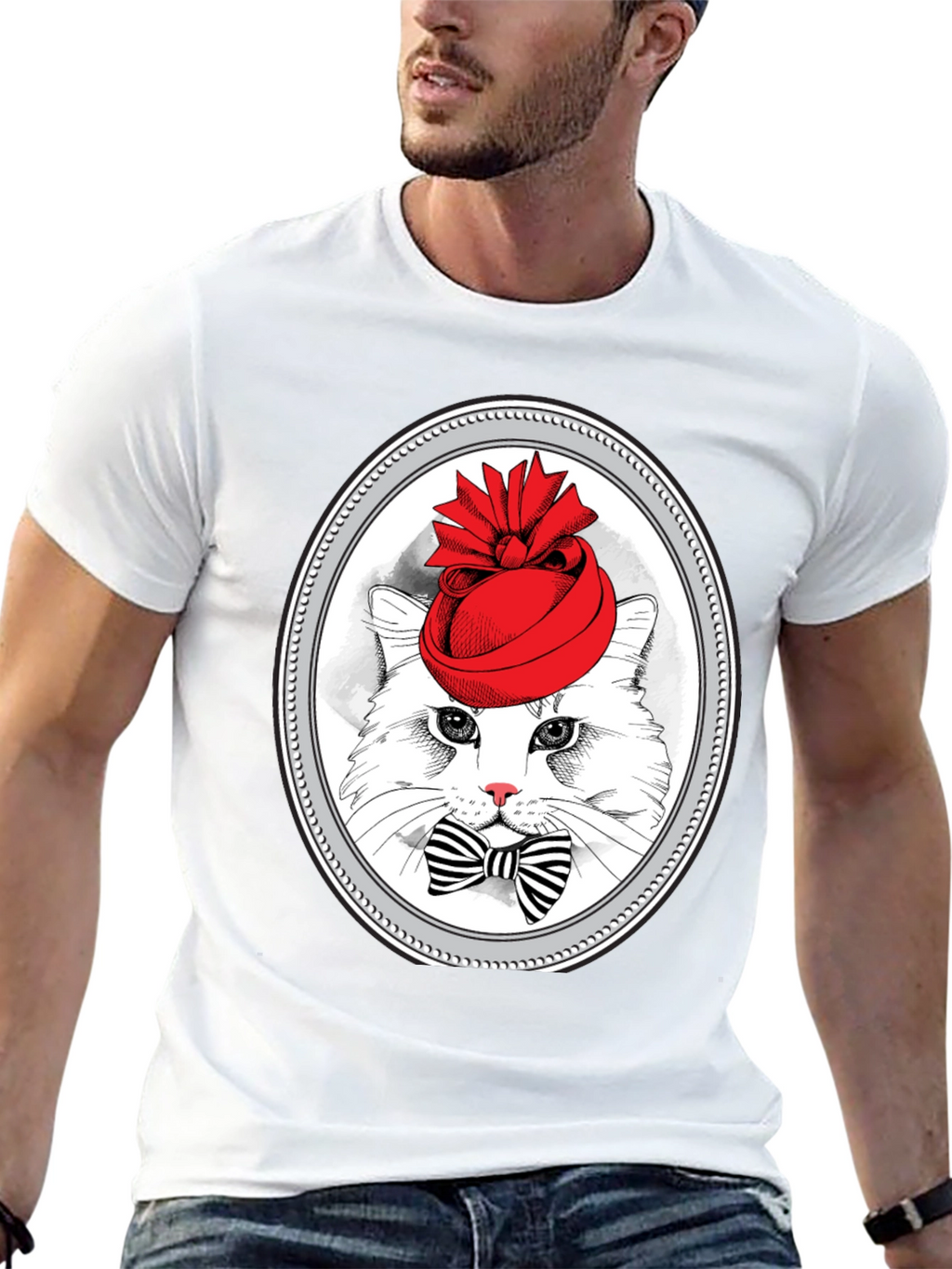 Cat in Hat Graphic T-Shirt