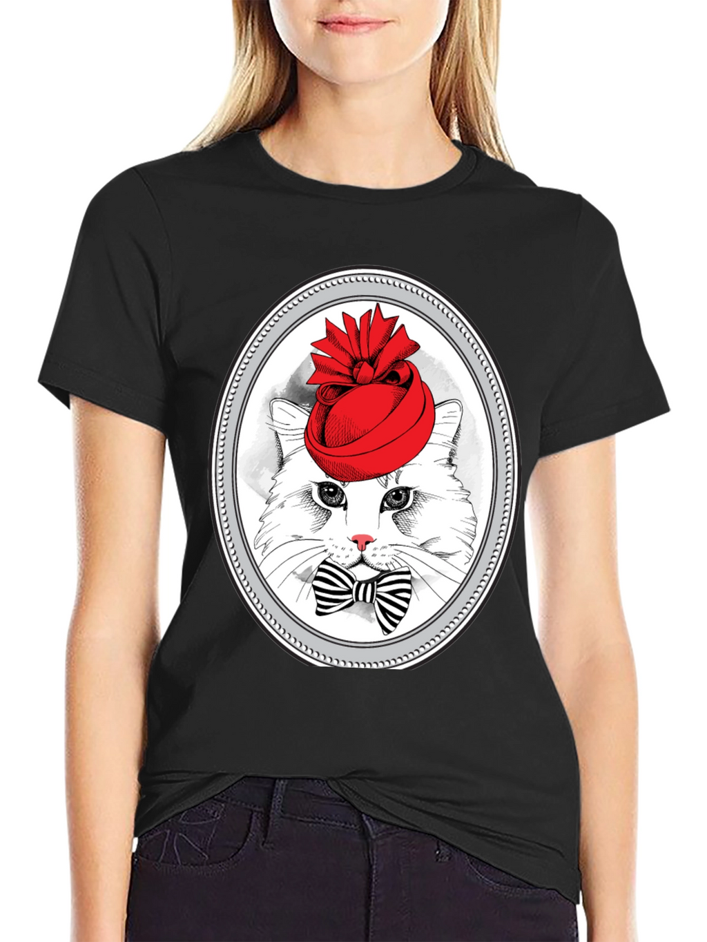 Cat in Hat Graphic T-Shirt