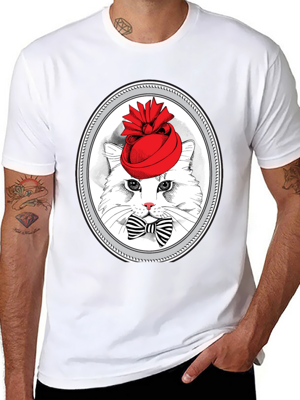 Cat in Hat Graphic T-Shirt