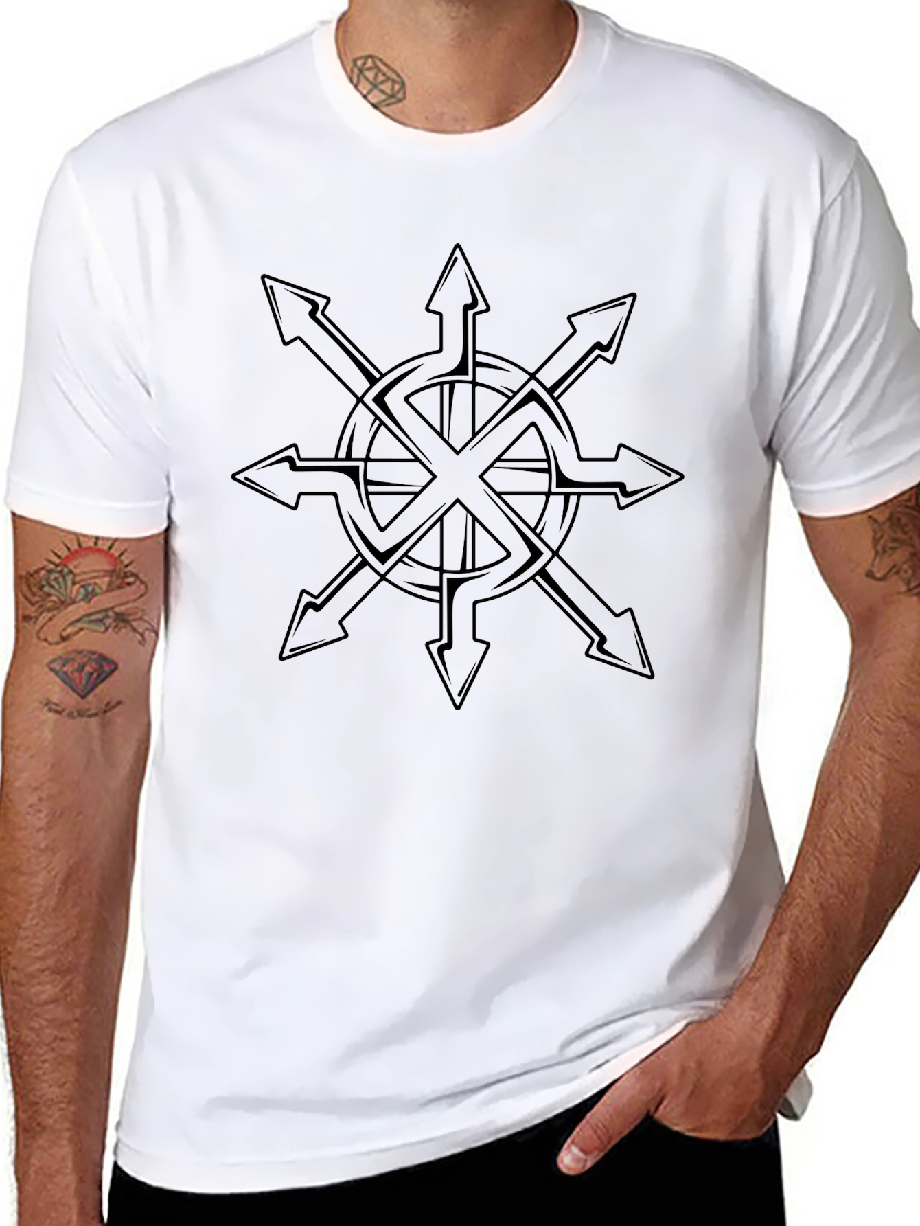 Chaos Star Graphic T-Shirt - Black