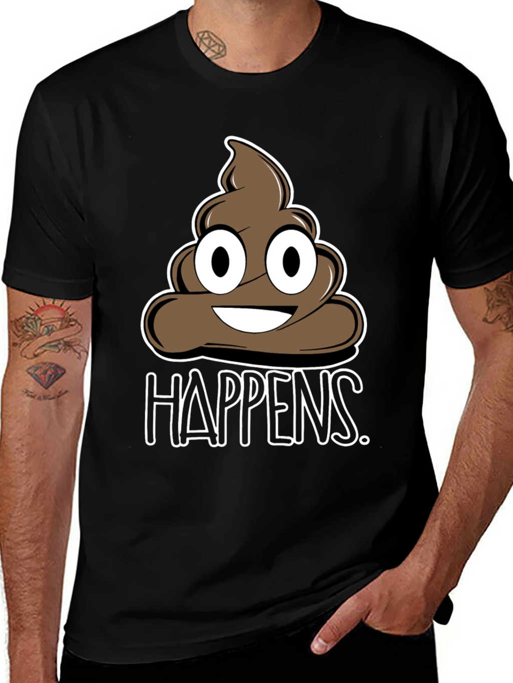 Funny Poop Happens Graphic T-Shirt
