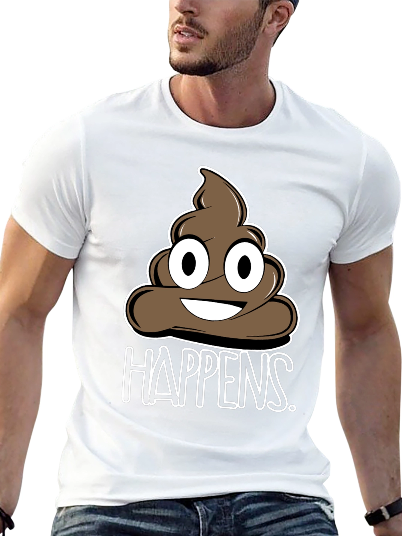 Funny Poop Happens Graphic T-Shirt