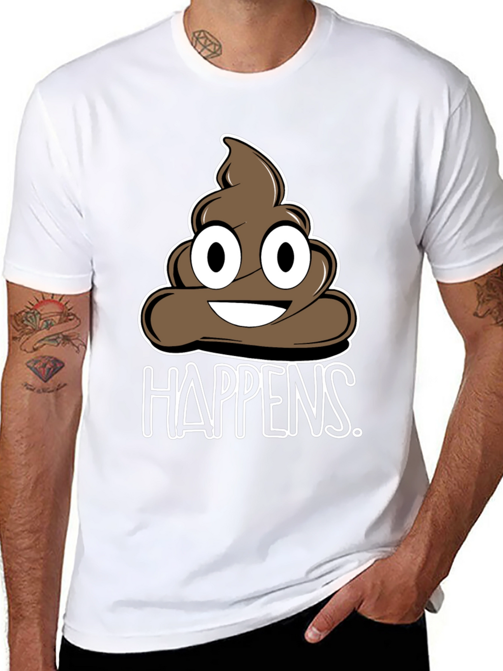Funny Poop Happens Graphic T-Shirt