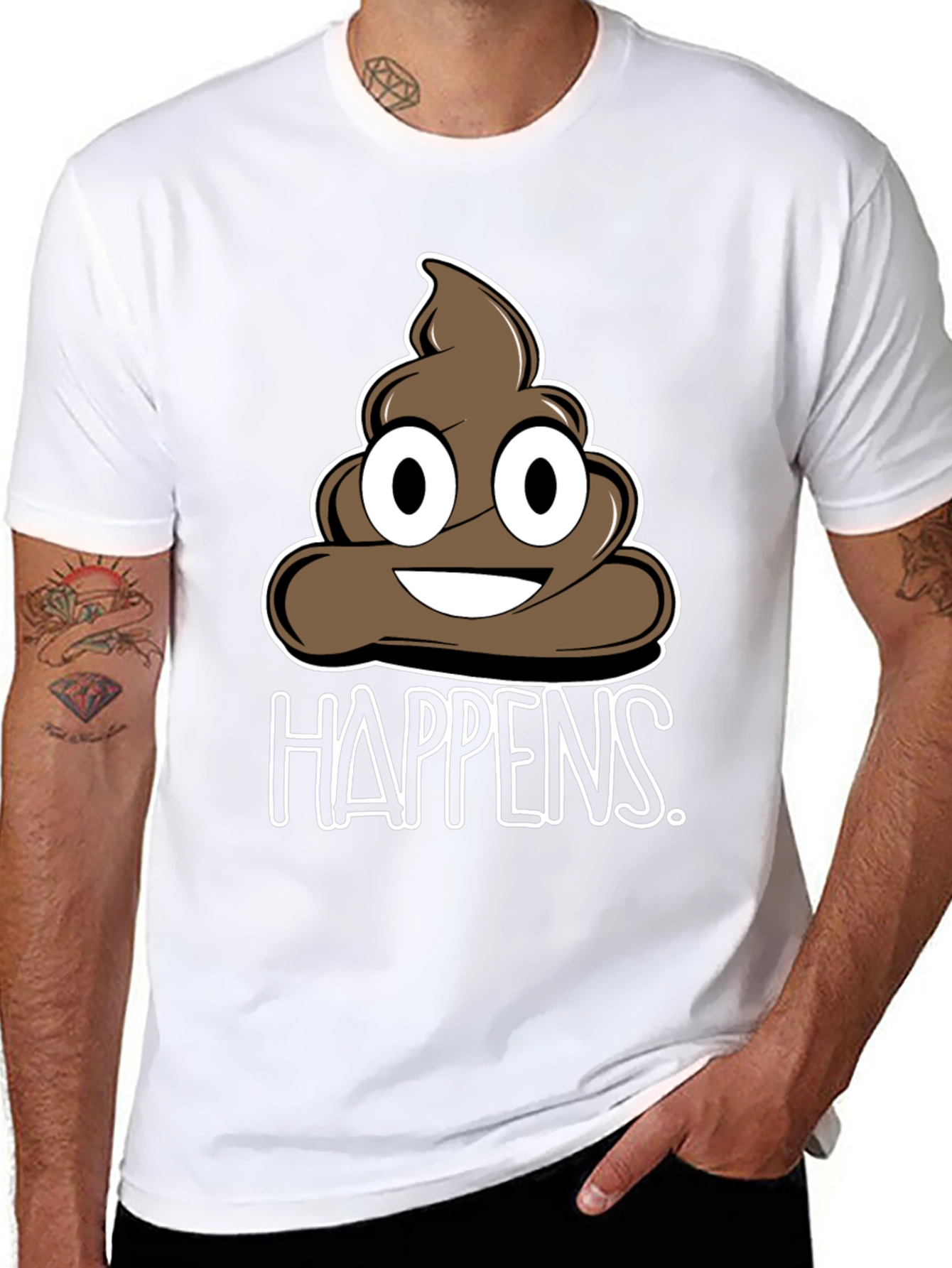 Funny Poop Happens Graphic T-Shirt