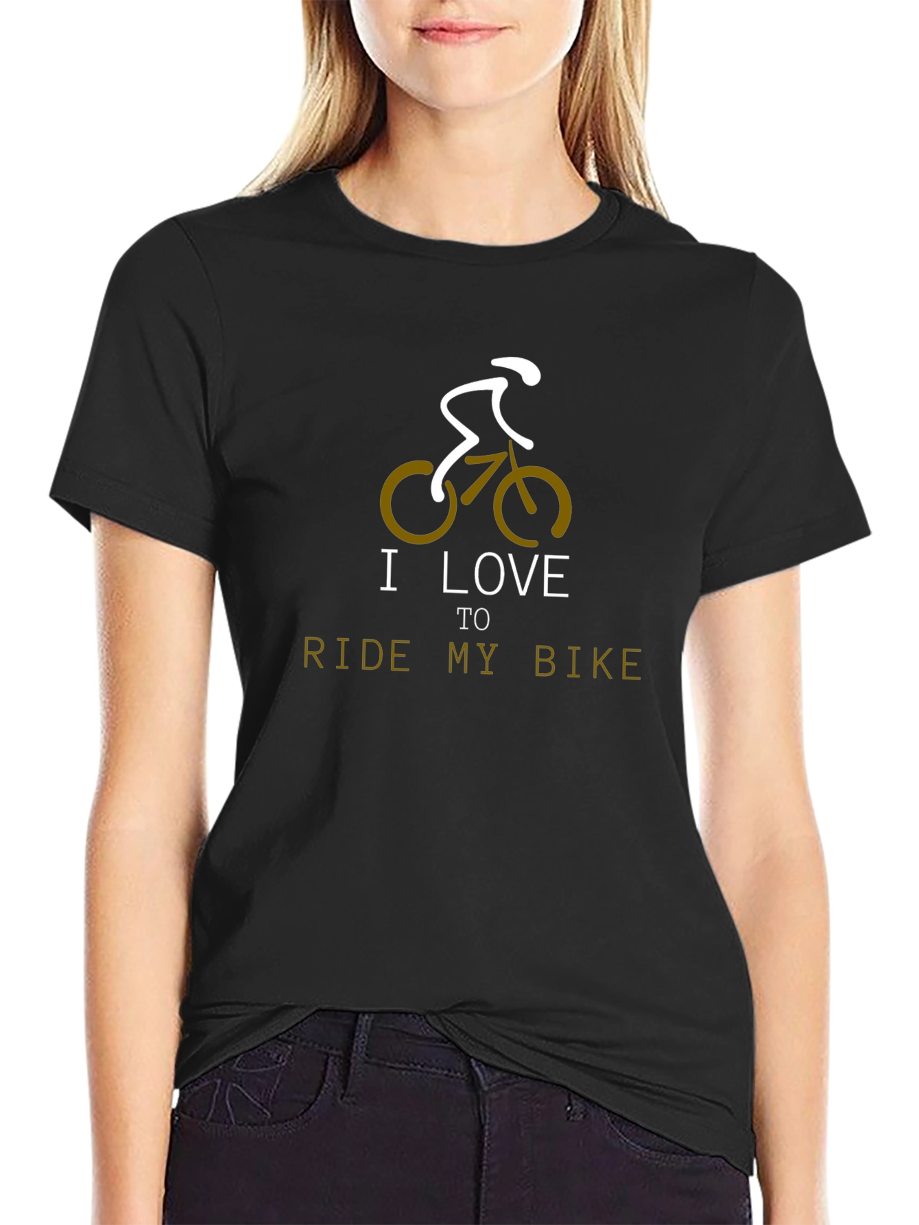 I Love to Ride My Bike Black Graphic Tee