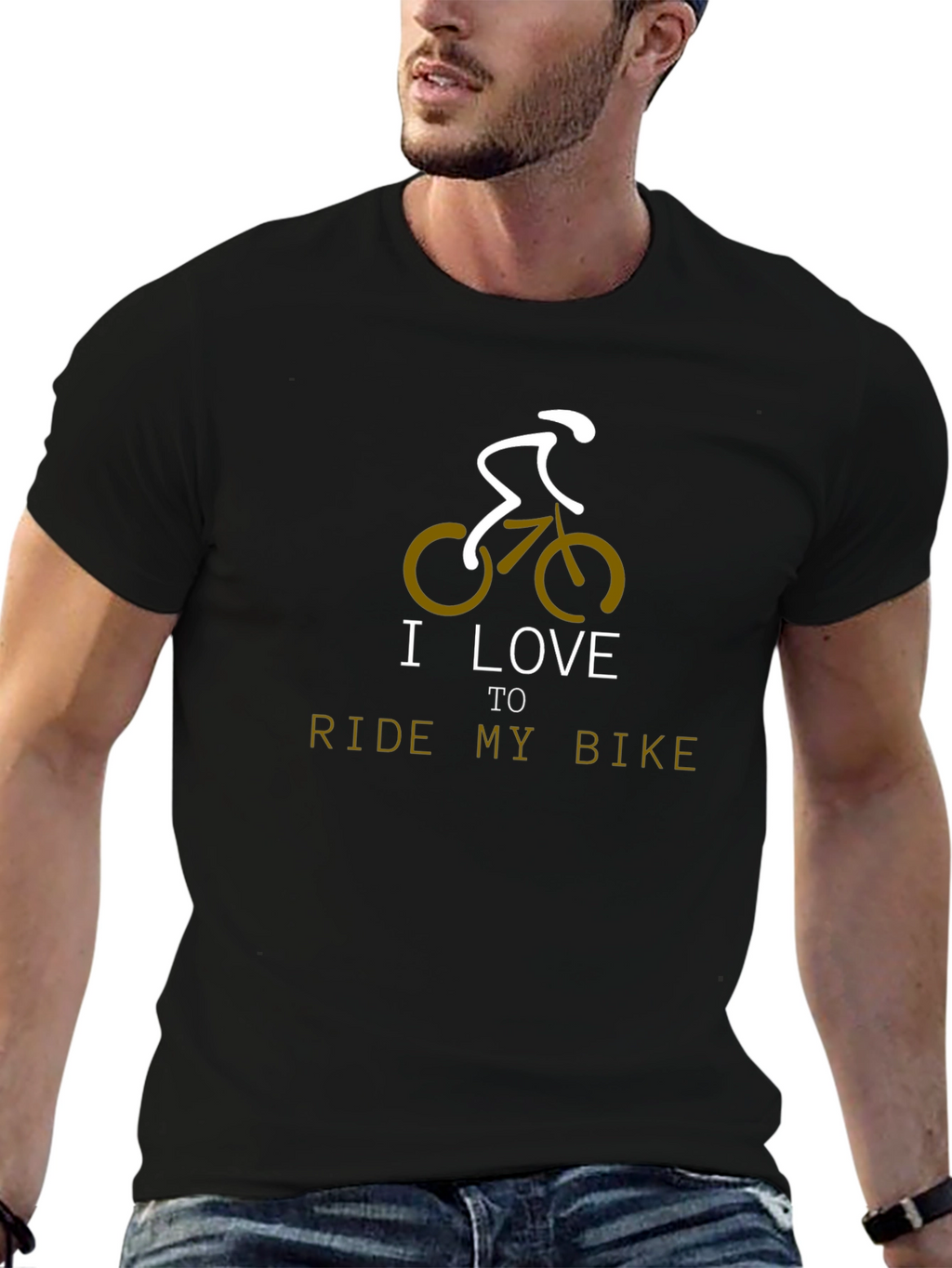 I Love to Ride My Bike Black Graphic Tee