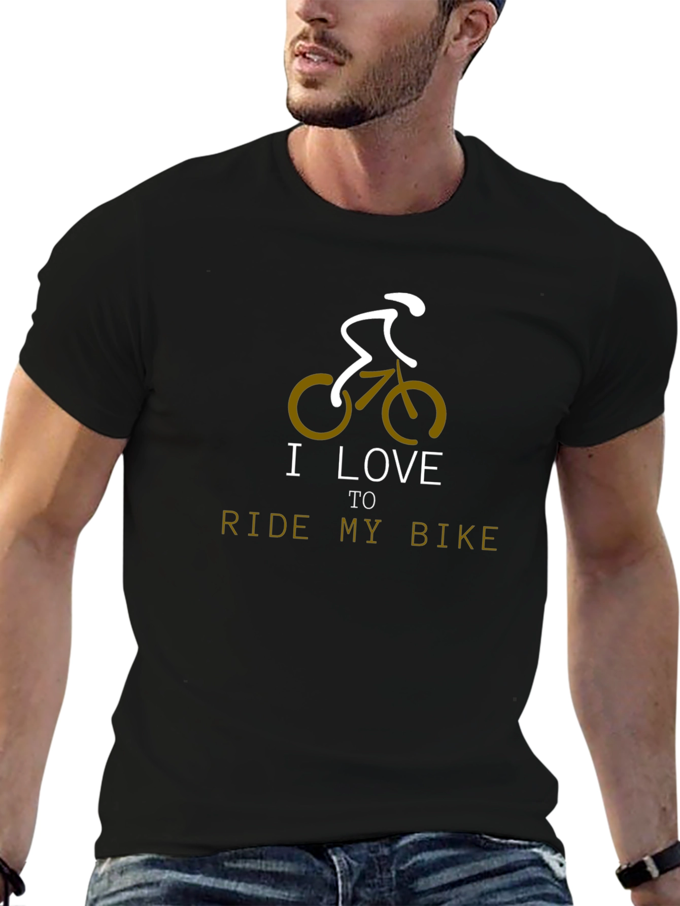 I Love to Ride My Bike Black Graphic Tee
