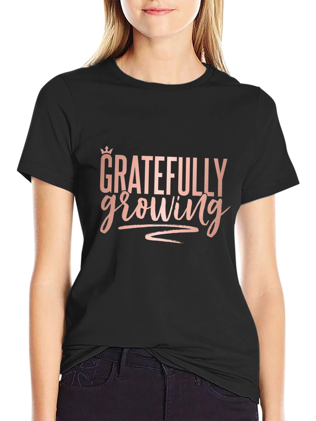 Gratefully Growing Black T-Shirt