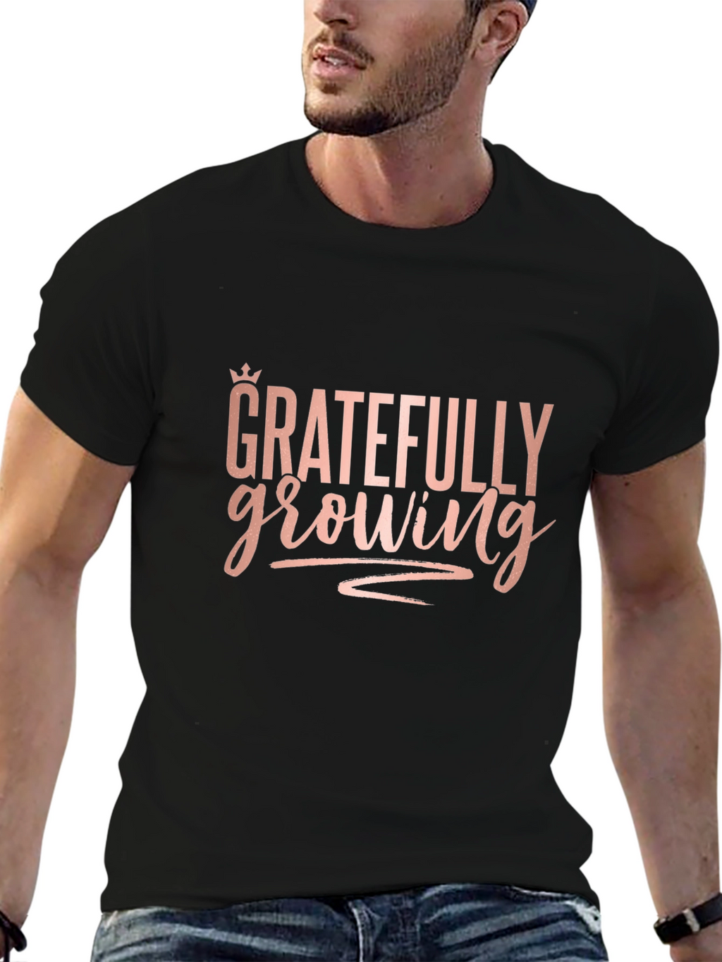 Gratefully Growing Black T-Shirt